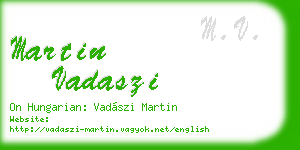 martin vadaszi business card