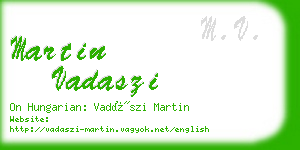 martin vadaszi business card